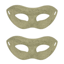 Gentlemen’s Glittered Plastic Masquerades Mask-champagne gold