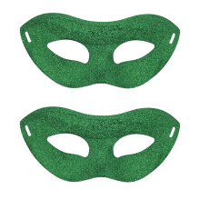 Masque de mascarade à paillettes en plastique,-Vert