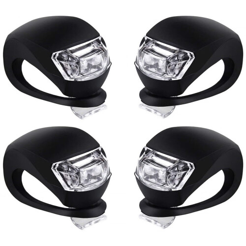 Silikon LED-cykelljusset – Fram Vit & Bak Röd