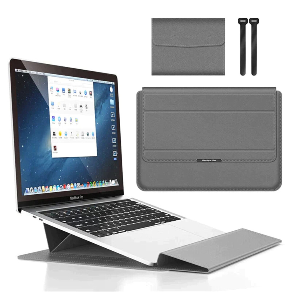 13-14 Inch Leather Laptop Sleeve With Adjustable Stand 9104899492043