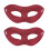 Plastic Glittered Masquerades Mask Half Face Cover Dance-Red 1