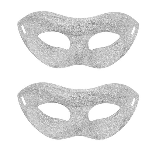 Men's Theater Performances Mask With Sparkles Finish-Silver