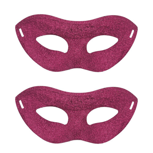 Demi-masque à thème scintillant pour spectacles,-rose rouge