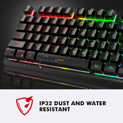 Tastiera da gioco cablata K10 con RGB, resistente agli schizzi 1