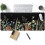 Sort skrivebordsmåtte med vilde blomster 31,5 x 11,8 cm 1