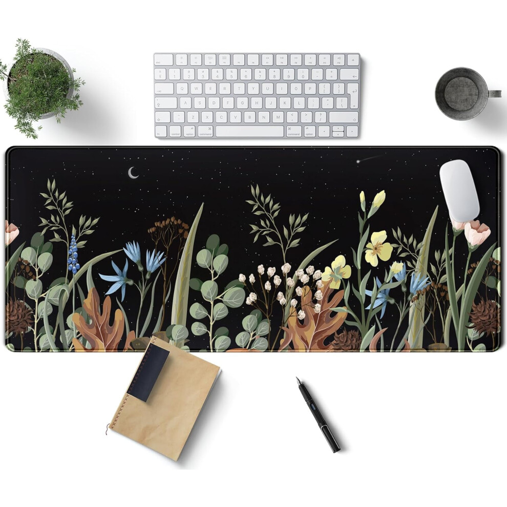 Wildflower Desk Mat 31.5 X 11.8 In Black 9450273209975