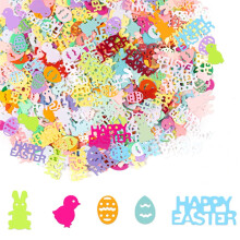 Easter Confetti Eggs Chicken Shape Glitter Foil 100 pcs