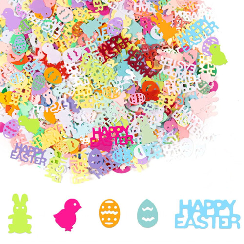 Easter Confetti Eggs Chicken Shape Glitter Foil 100 pcs