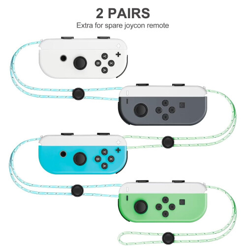 Hvite Joy-Con håndleddsstropper kompatible med Joy-Con, 4-pakning 1