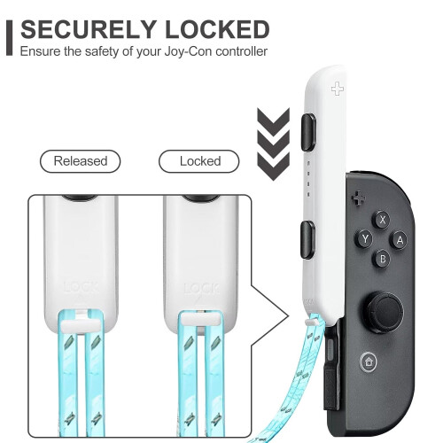 Hvite Joy-Con håndleddsstropper kompatible med Joy-Con, 4-pakning 2