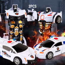 EASTIN 2er-Pack Verwandlungs-Polizeiauto-Roboter-Spielzeug