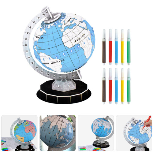 Kit Puzzle Glob 3D – Jucărie Educativă DIY pentru Copii