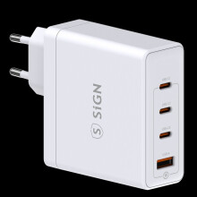 SiGN Pikalaturi 140W 3x USB-C / 1x USB-A - Valkoinen