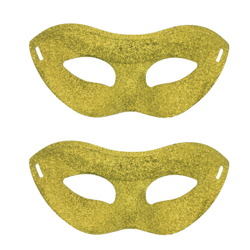 Breathable Half Face Costume Mask With Glitters Accent-Gold