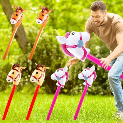 6-pack uppblåsbara hästhuvudpinnar 1