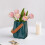 Vaso de flores de plástico azul, 16,3 cm 5