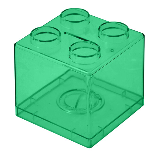 Cofrinho transparente em formato de bloco de construção, 9,2 cm 1
