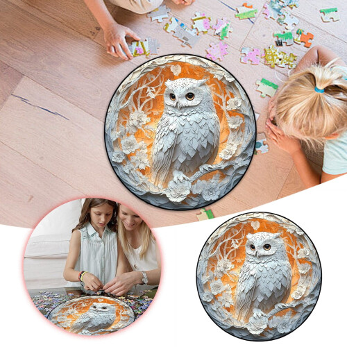 Set puzzle 3D Luna Owl – Decor pasăre albă 1
