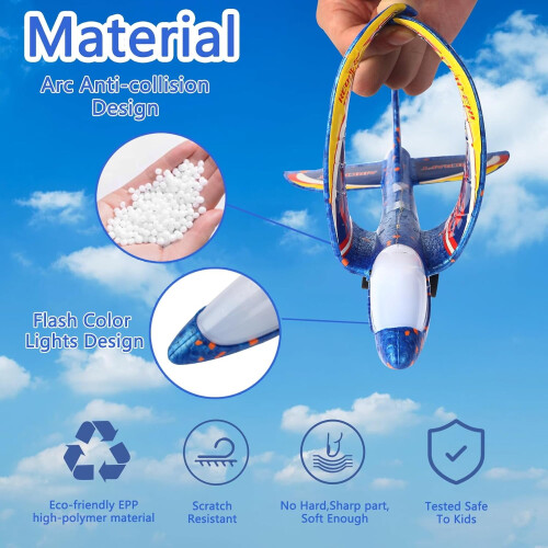 Schaumstoff-LED-Segelflugzeug-Set mit Startrampe (3er-Pack) 1