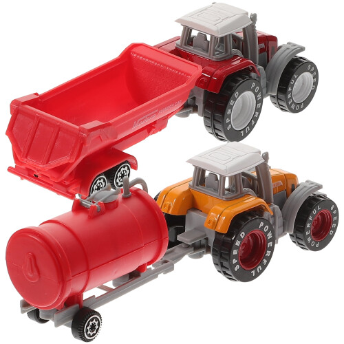 Set di 2 trattori giocattolo in plastica per bambini 1