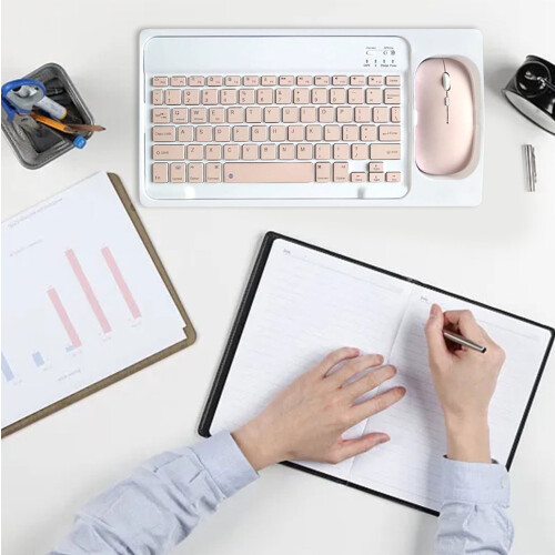 Bluetooth Keyboard and Mouse Combo Ultra-Slim Rechargeable 2