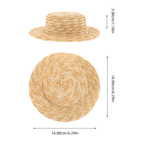 Khaki mini stråhat til dukker – 7 cm og 11 cm indvendig diameter 1