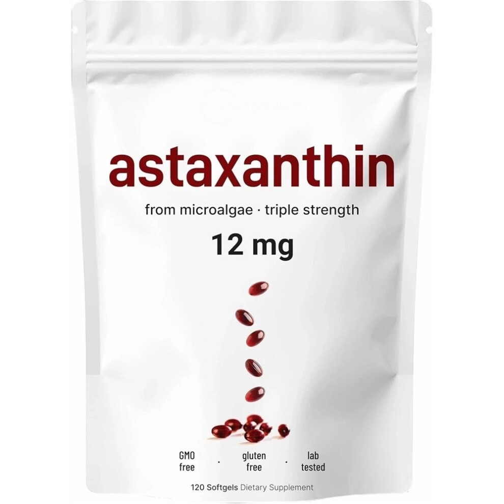 Astaxanthin 12mg Antioxidant Supplements Fresh Microalgae Eye Joint Skin Health
