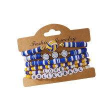 Stapelbare elastische kralenarmband met-volleybal armband