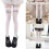 Trendy witte overknee sokken van elastisch nylon,-katje 3