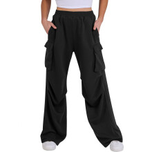 Women's loose-fitting wide-leg high-waisted jogging-Black XXL