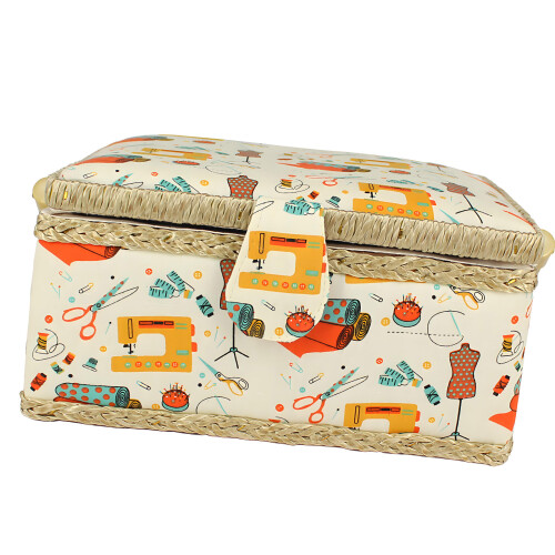 Spacious Magnetic Shut Fabric Sewing Storage- Sewing Basket
