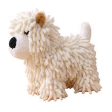 Lovely Dog Chenilles Hand Towel Soft And Fast Absorbing-White