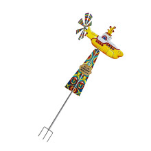 Garden Wind Spinner Tractor Windmill Stake With-yellow windmill
