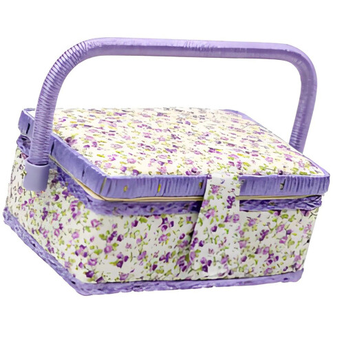 Spacious Magnetic Closing Sewing Accessories-Pu.rple Floral