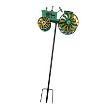 Skillfully Crafted Iron Wind Art Item Ideal For Planting-Green