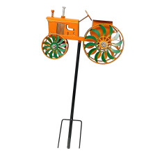 Sophisticated Steel Agricultural Equipment Garden Element-Brown