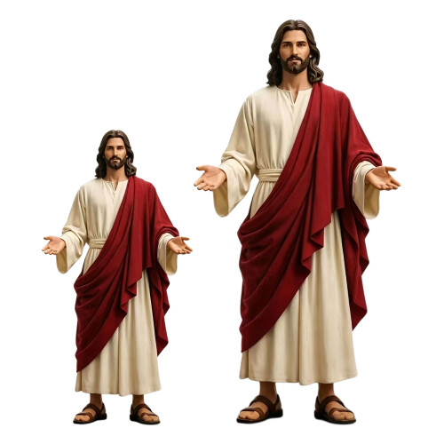Christ Statue With Leather Sandals And Flowing-small size 1