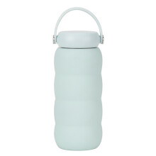 Sportwasserflasche aus 304 Edelstahl, 600 ml,-bläuliches Weiß