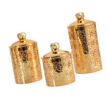 Storage Jars with Tight Seal Design PET Texture for-gold