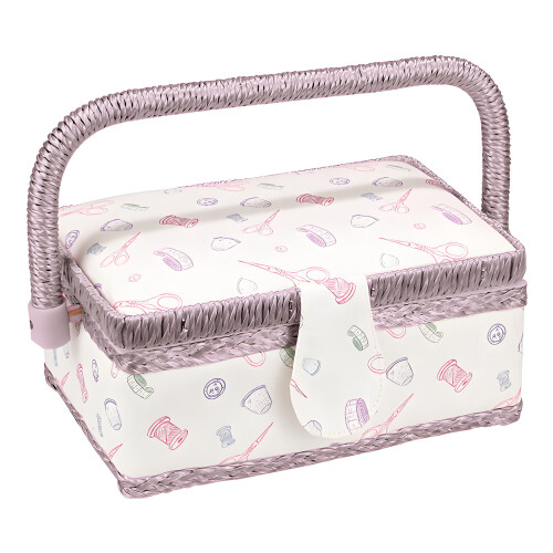 Oversized Fabric Covered Sewing Storage-Pu.rple Needlework