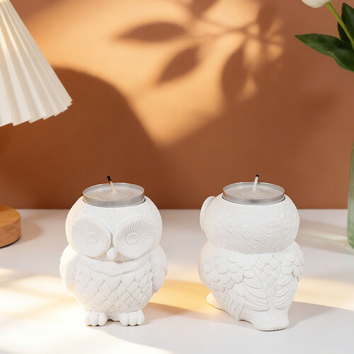 Artistic Owl Silicone Mould For Candle Plasters Casting And 2