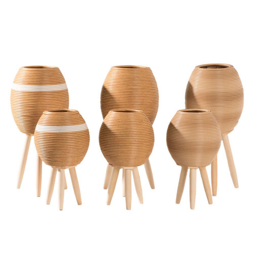 Modern Geometrical Plant Holder Imitation Rattan-S 252A 1