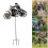 Garden Wind Spinner Tractor Windmill Stake With-yellow windmill 3