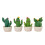 Statues de cactus de bureau en résine, lot de 4 modèles de 1