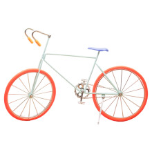 Metal Bike Decorative Sculpture Miniature Bike- orangeTire