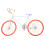 Figurines de vélo en ferronnerie, modèle de vélo-pneu orange 1