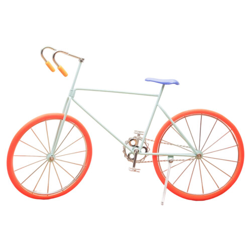 Figurines de vélo en ferronnerie, modèle de vélo-pneu orange