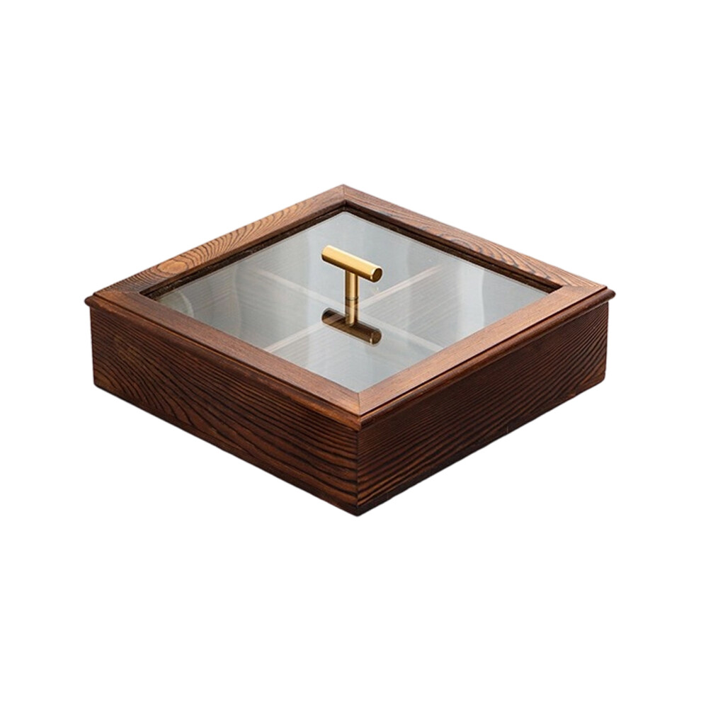 Stylish Wooden Divided Food Storage Box With-Square Handle 7695000901421