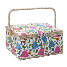 Boîte à couture décorative en bois pour aiguille-Couture colorée