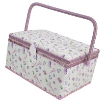 Boîte à couture en tissu de grande capacité-Couture violette